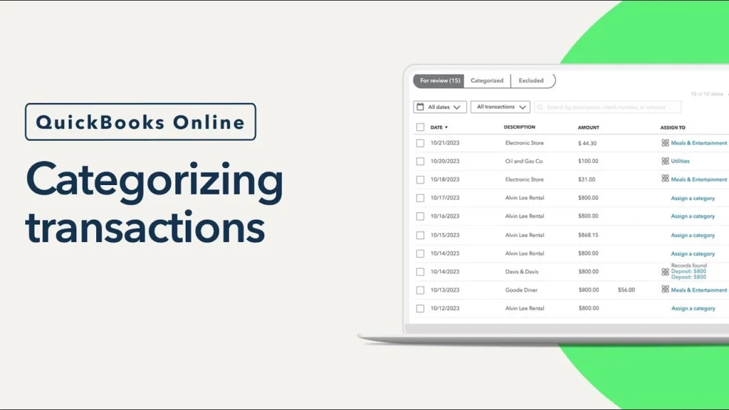 Transactions in Quickbooks Online